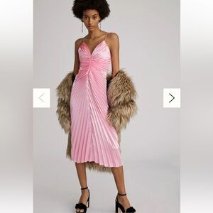 Never Worn Delfi V-Neck Pleated Midi Dress | Anthropologie